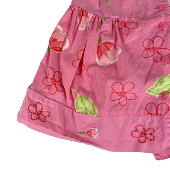 Blueberi Boulevard Spring Pink Floral Button-up Baby Dress 12 Months Girls Roses - Picture 2 of 11